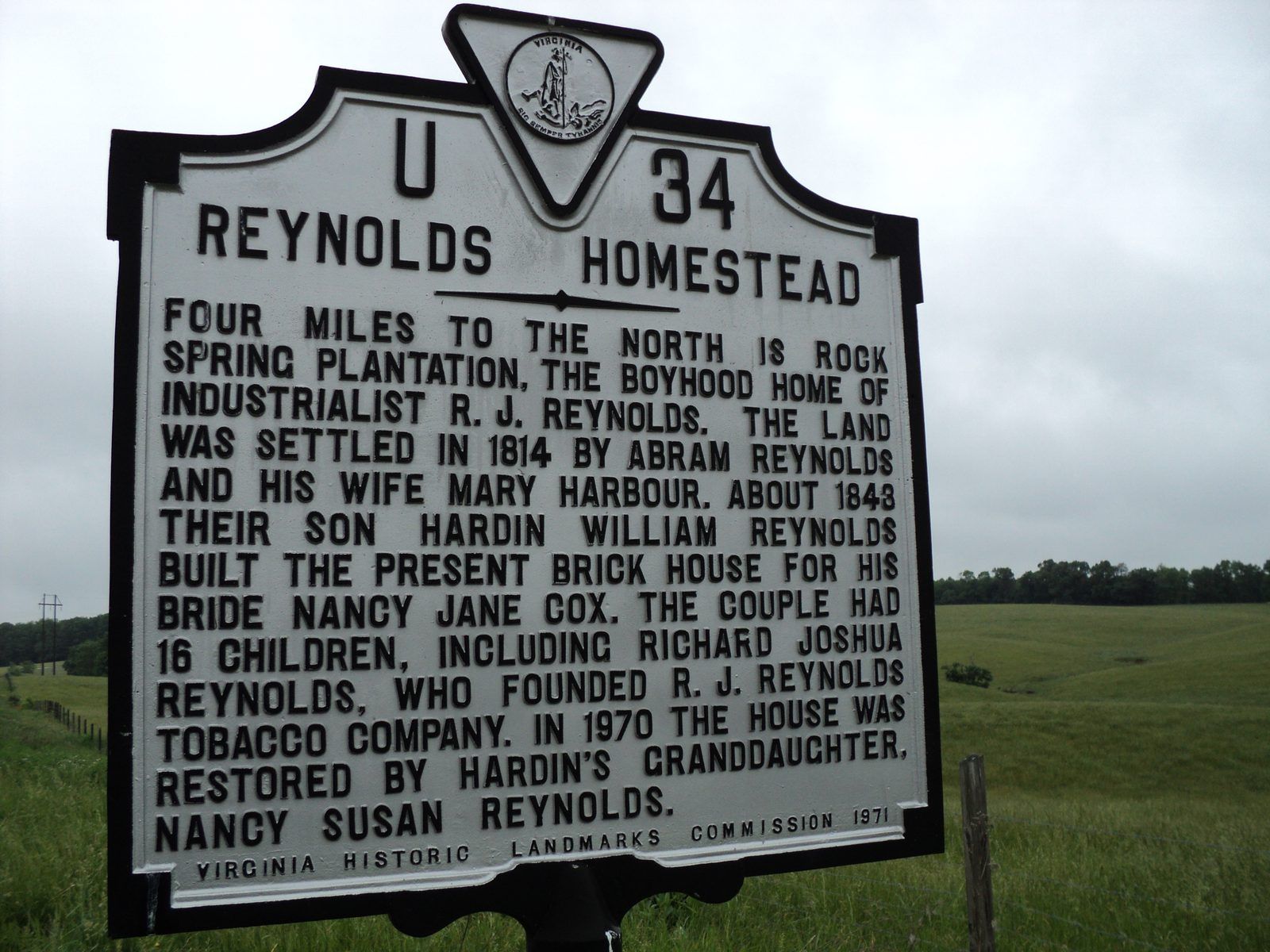 Reynolds Homestead historic marker Patrick County Virginia